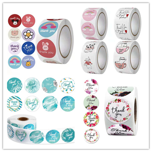 Giá Xưởng - 500 Tem dán tròn Sticker Thank You 25mm sticker xinh xắn