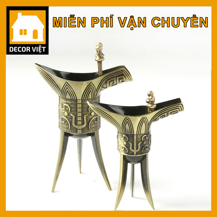 Chén Càn Long, Ly rượu đồng cổ, chén rượu tần thủy hoàng, phụ kiện chụp ảnh cổ trang, chén rượu thờ cúng Decor Việt