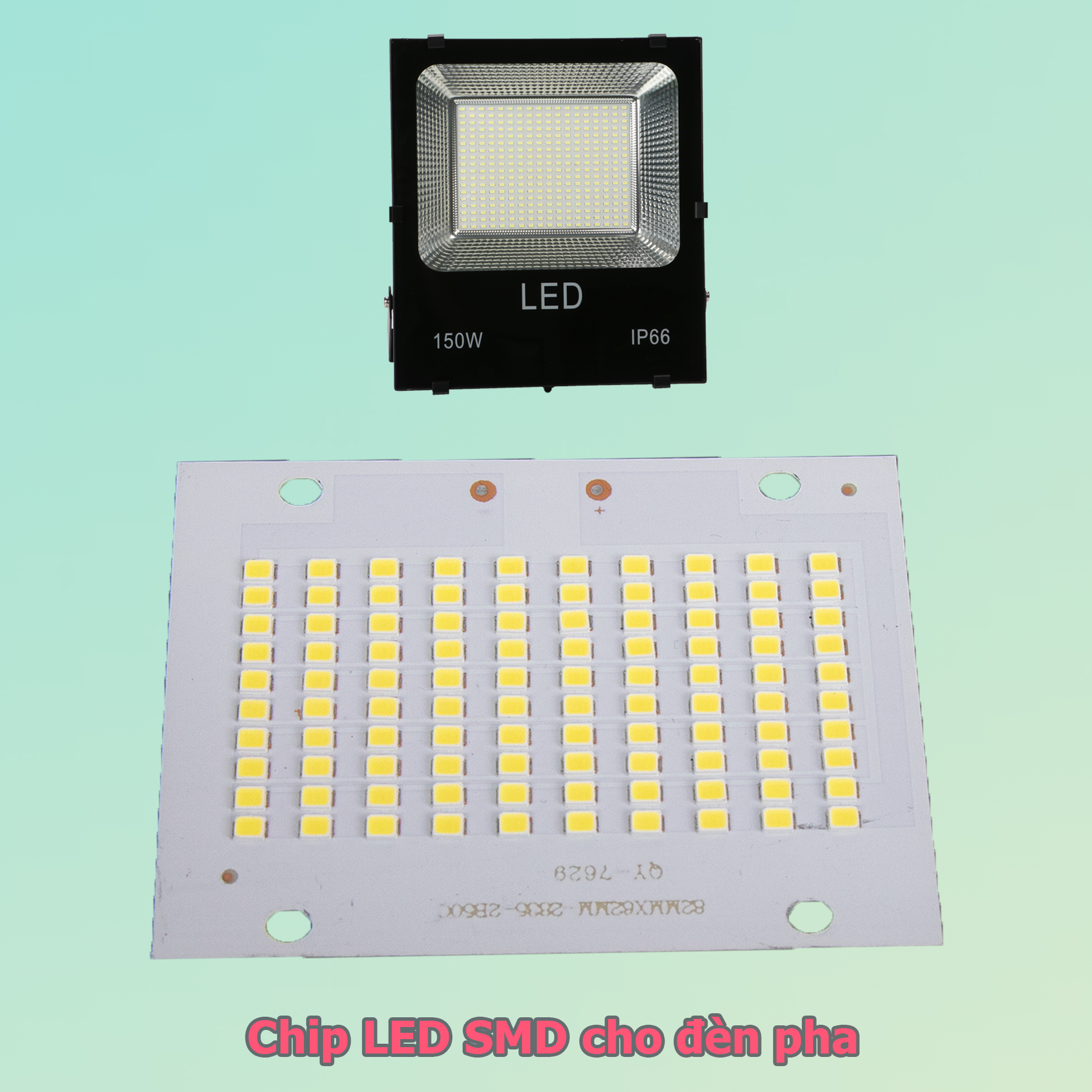 Chíp LED SMD 50w 100w cao áp cho đèn pha LED 5054 ánh sáng trắng vàng