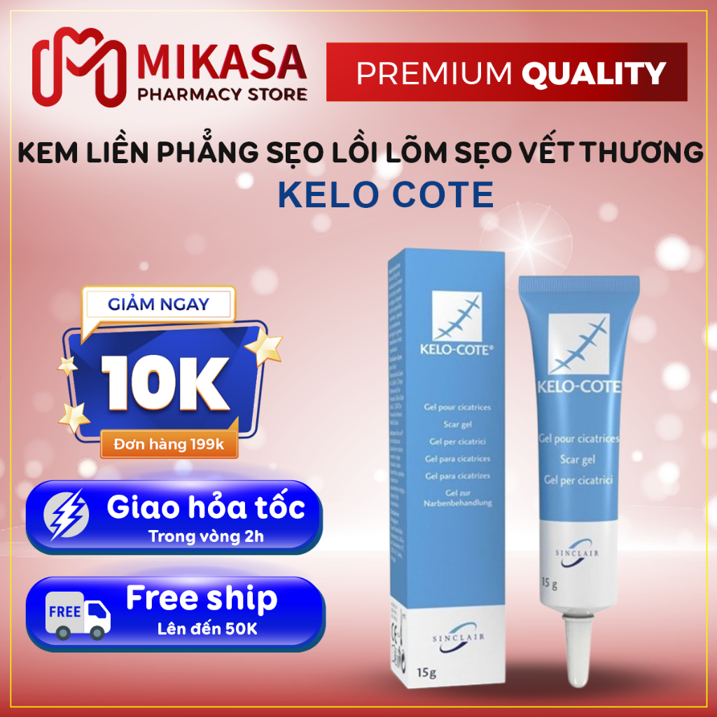 [TUÝP 15G] Kem Liền Phẳng Sẹo KELO COTE - Kem KELO COTE Mờ Thâm Giảm Sẹo Lồi, Sẹo Phẫu Thuật, Sẹo Lâu Năm 15g