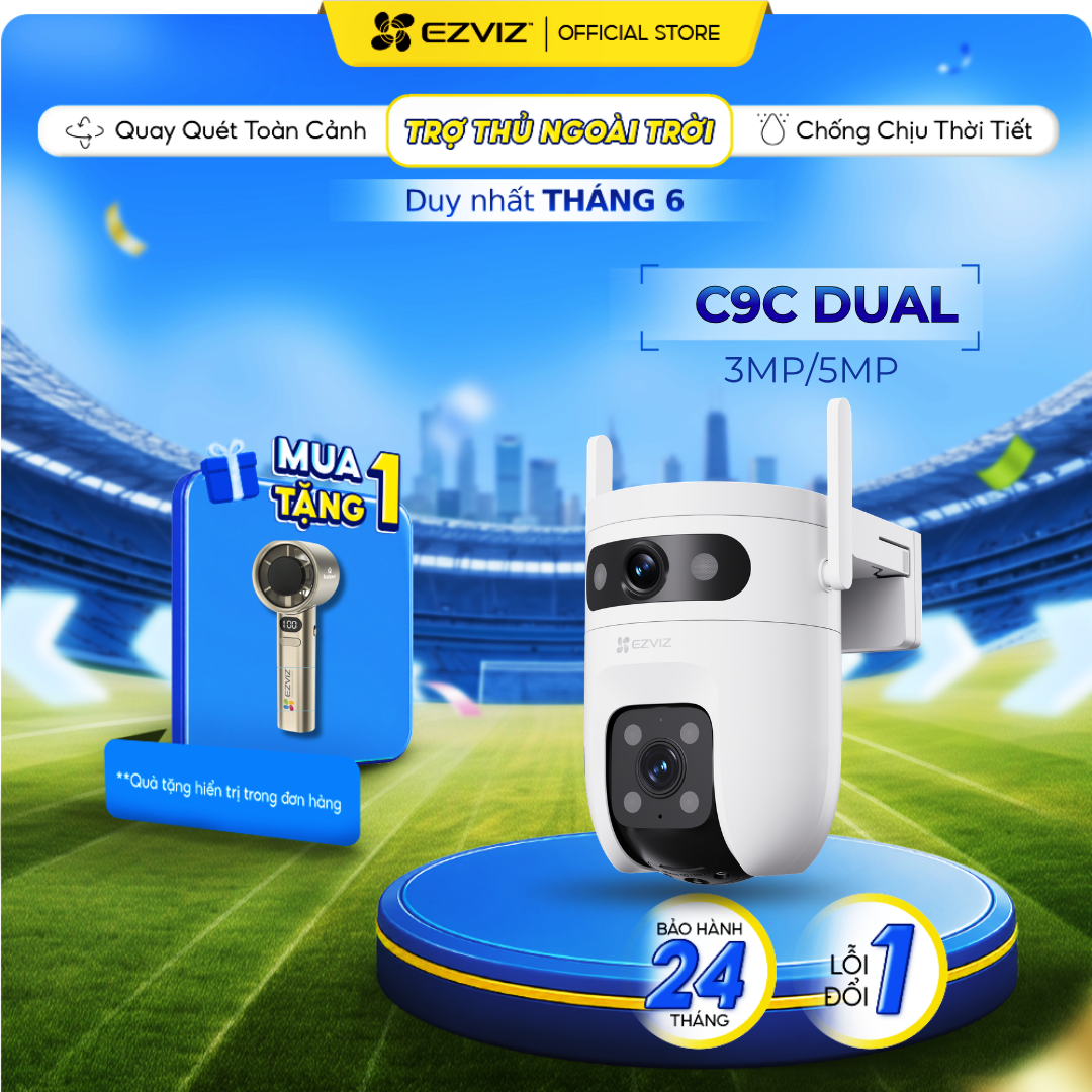 Camera Wifi EZVIZ Ngoài Trời C9C 3MP/5MP Ống Kính Kép, IP65 Chống Chịu Thời Tiết, Cảnh Báo Chống Trộm, AI Thông Minh
