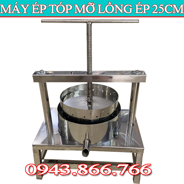 Máy vắt nước cốt dừa, ép tóp mỡ, vắt sườn non lồng ép 25cm làm bằng chất liệu inox