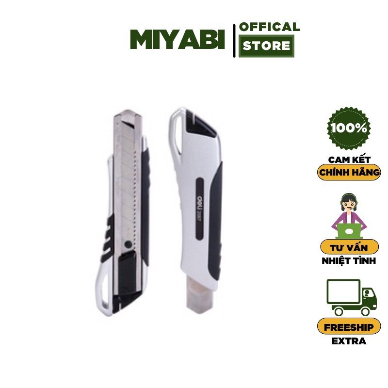 Dao rọc giấy deli e2057 - 180mm chất liệu kim loại sk5- cao cấp -1 cái - màu trắng - dao rọc giấy cao cấp - miyabi store