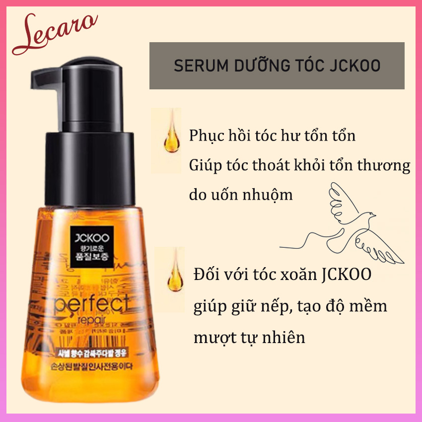 [HCM]Dầu Dưỡng Tóc JCKOO Serum Dưỡng Tóc Chiết Xuất Từ Tinh Dầu Tự Nhiên Phục Hồi Tóc Hư Tổn Tóc Chẻ Ngọn Tổn Thương Do Uốn Nhuộm Tóc Xoăn Xù - LECARO STORE