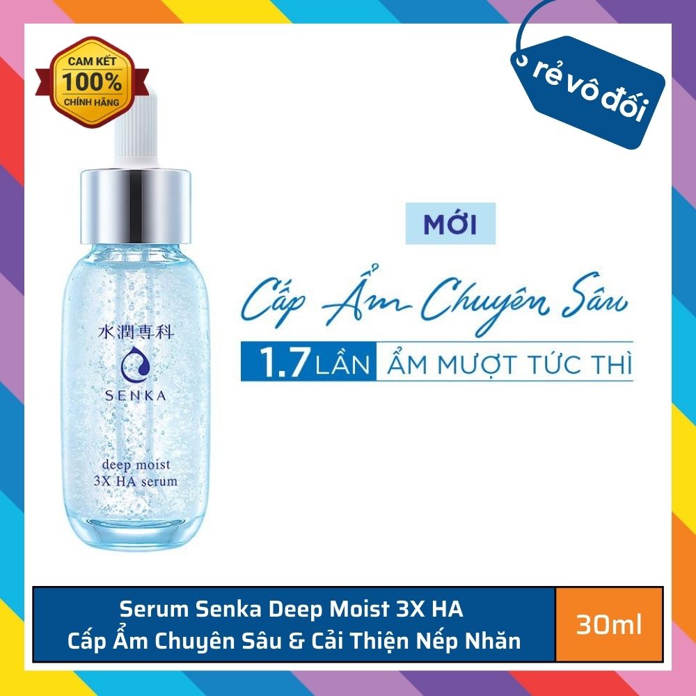 Serum Cấp Ẩm Chuyên Sâu và Cải Thiện Nếp Nhăn Senka Deep Moist 3X HA Serum 30ml - Nhật Bản