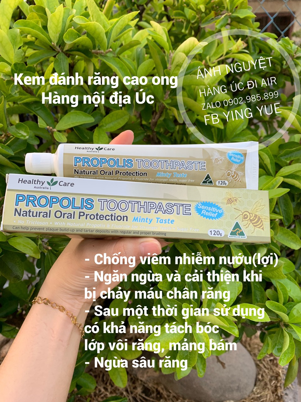 Kem đánh răng cao ong Healthy Care 120g - Hàng Úc - Healthy Care Propolis Toothpaste