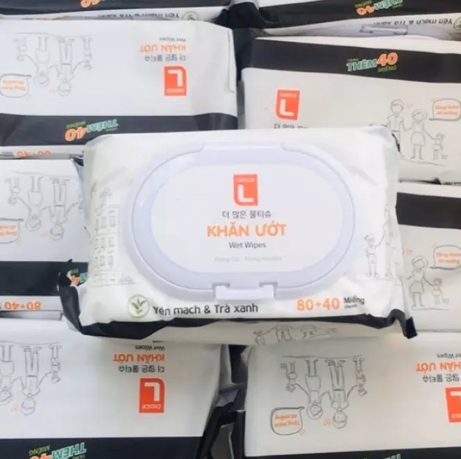 Khăn giấy ướt 120 tờ hương yến mạch trà xanh choice l lotte