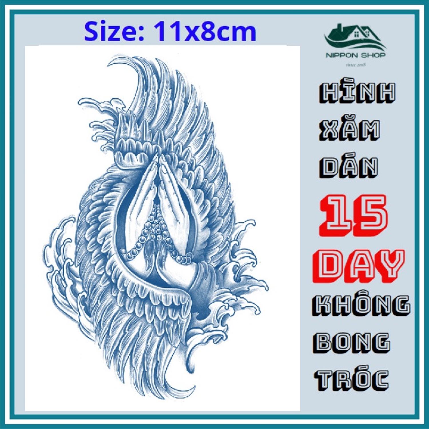 Hình xăm dán 15 ngày không phai 11 x 18 cm mẫu 449