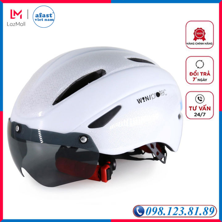 Mũ bảo hiểm xe đạp cao cấp Protec Win 018 an toàn và đẳng cấp có kính chắn gió - AFAST VIỆT NAM
