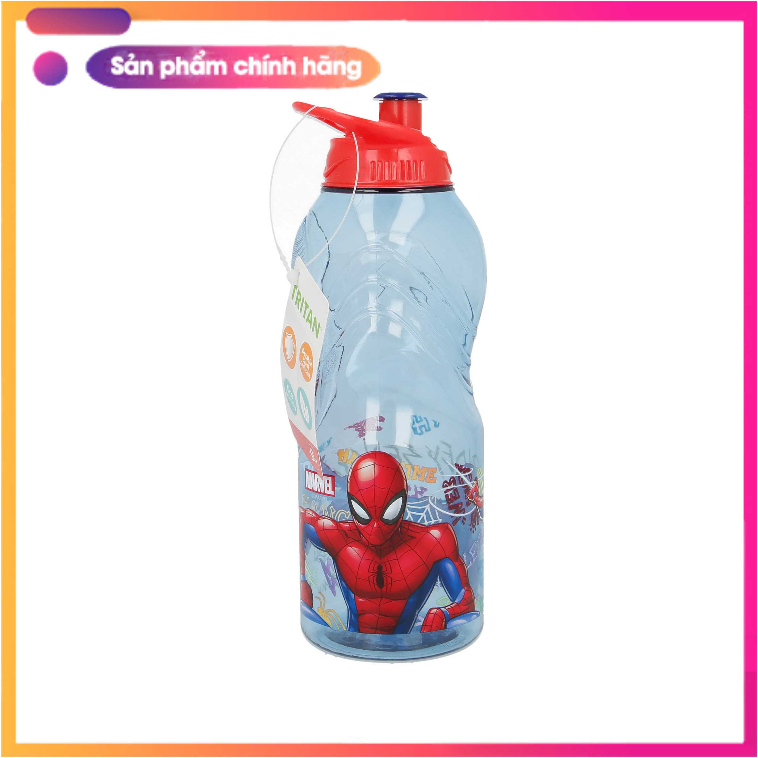 Bình nước học sinh bebé - Wave Tritan Spiderman Graffiti 400ML