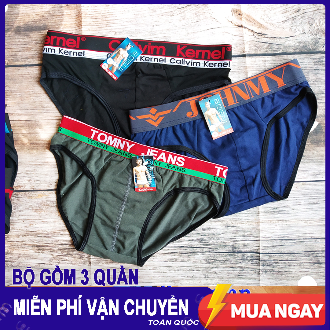 [HCM]COMBO 3 Quần LÓT Nam - Nhiều Màu và Logo