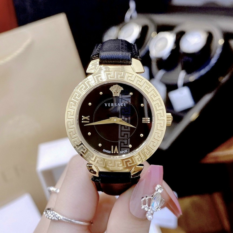 Đồng hồ nữ dây da VERSACEO Size 34mm fullbox chống nước vỏ thép không gỉ cao cấp sang trọng đồng hồ nữ đẹp