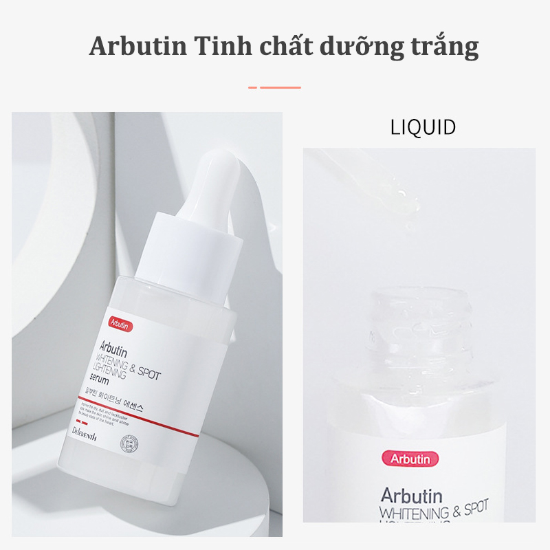 DELEVENTH Arbutin Tinh chất dưỡng trắng Làm sáng da Giảm hắc tố Giảm nếp nhăn