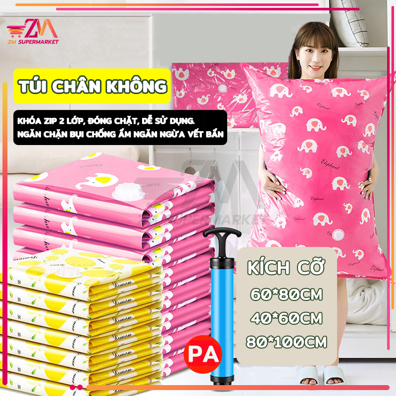 Túi hút chân không đựng quần áo chăn màn túi hút chân không đựng quần áo túi đựng chăn màn mền gấp gọn, chống mốc túi đựng quần áo