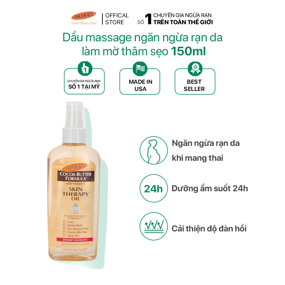 Dầu trị liệu dưỡng da toàn thân và phục hồi da hư tổn Palmer's 150 ml