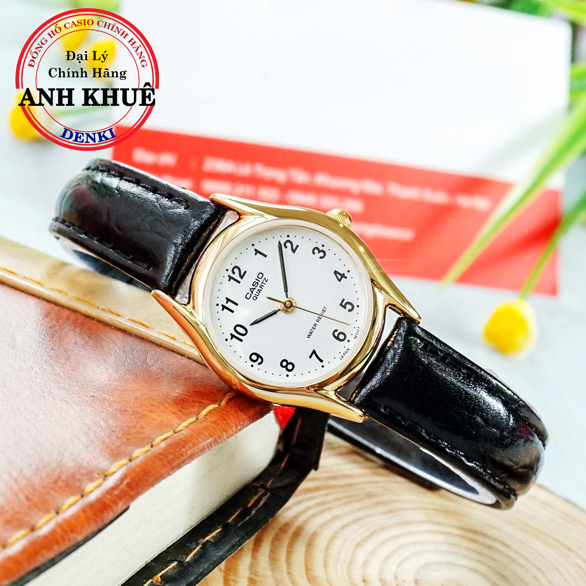 Đồng hồ nữ dây da casio anh khuê ltp-1094q-7b1rdf