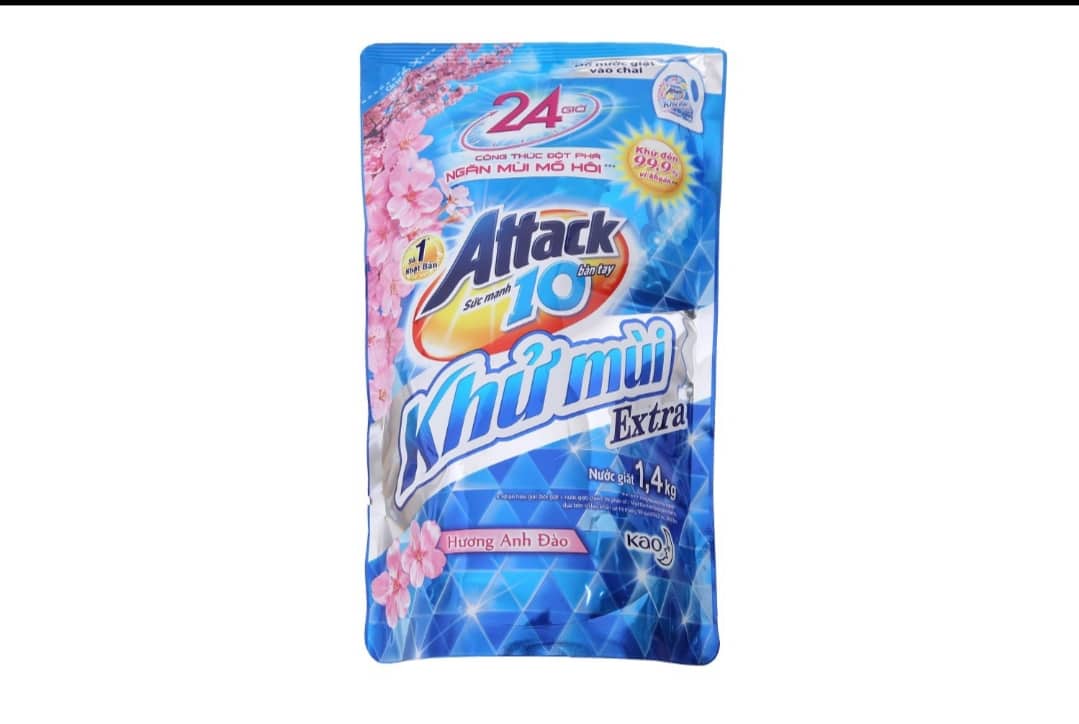 [HCM]Nước Giặt Attack Khử Mùi Extra Hương Anh Đào/ laverder túi 1.4/1.3kg