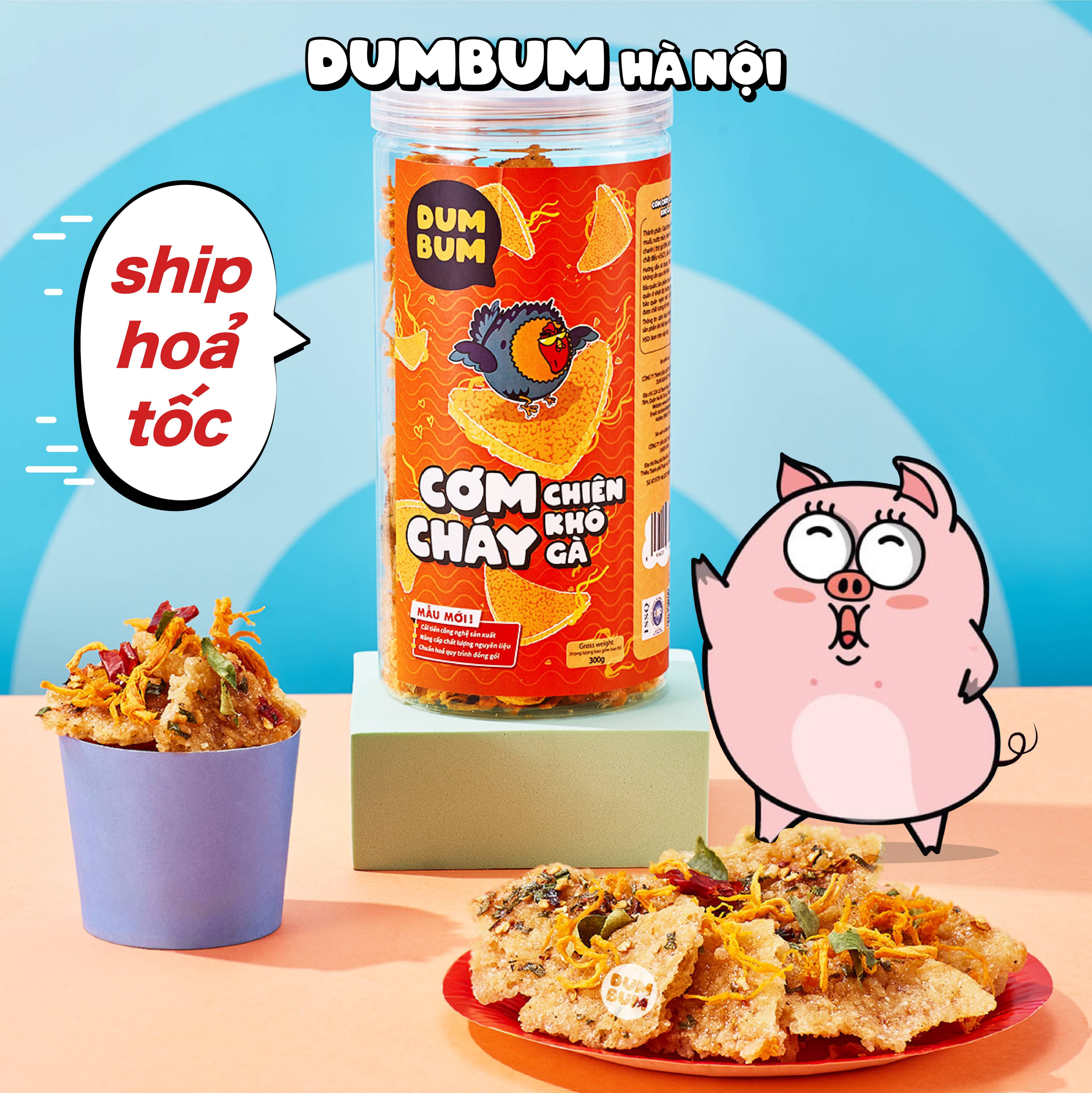 Cơm cháy chiên khô gà 300g Dumbum đồ ăn vặt Hà Nội vừa ngon vừa rẻ