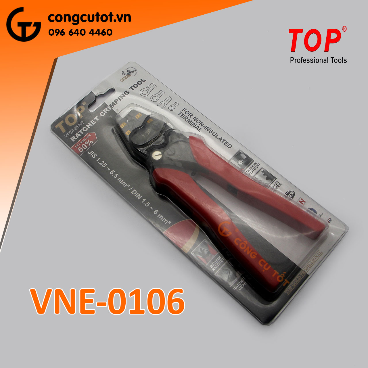 Kìm bấm costop vne-0106 trợ lực 1.5-6 mm²