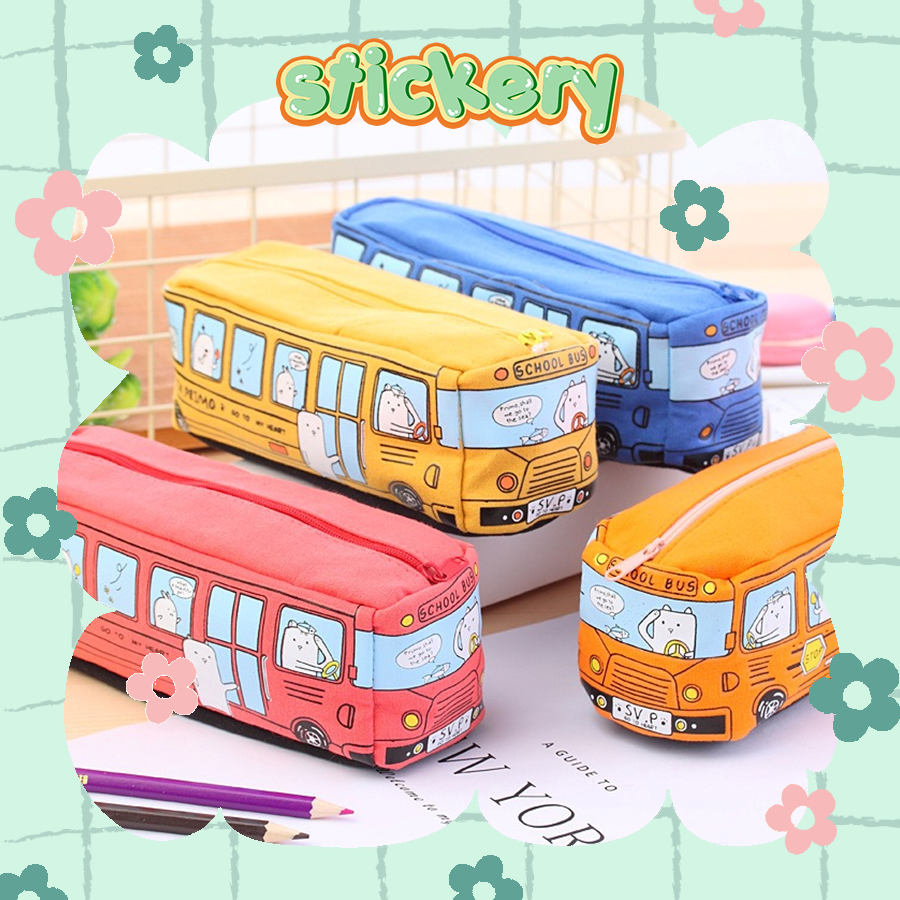 Bóp viết xe bus - trend 3D chất liệu vải - STICKERY