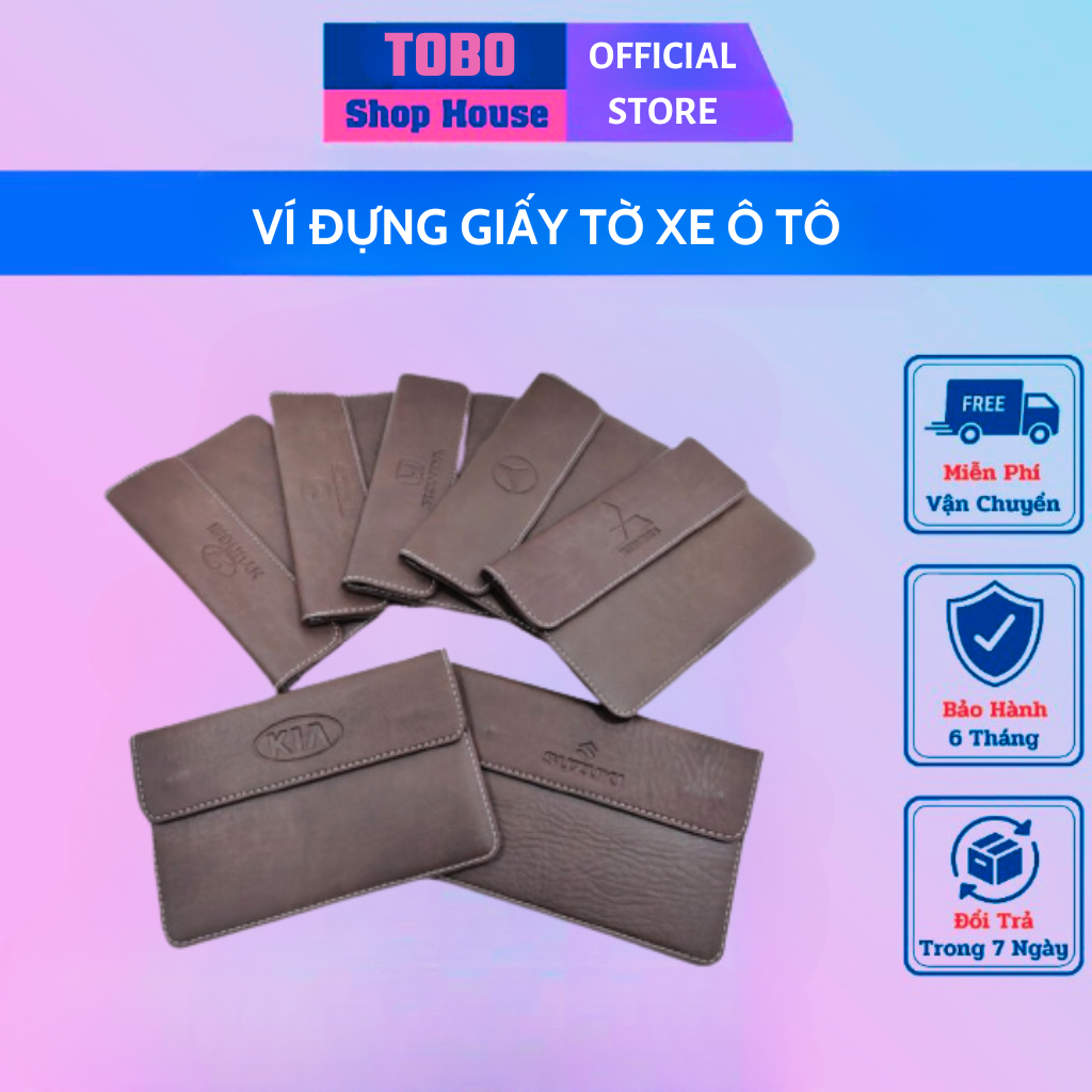 Ví đựng giấy tờ xe ô tô ,bóp đựng giấy tờ xe ô tô LOGO hãng xe kích thước 18x13 - Chất liệu da PU cao cấp - Bảo hảnh 1 năm