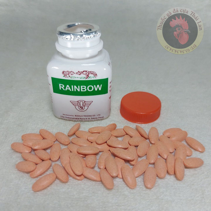 rainbow - thuốc nuôi gà tơ - 1 hủ 100 viên , thuốc dành cho gà đá , thuốc gà đá