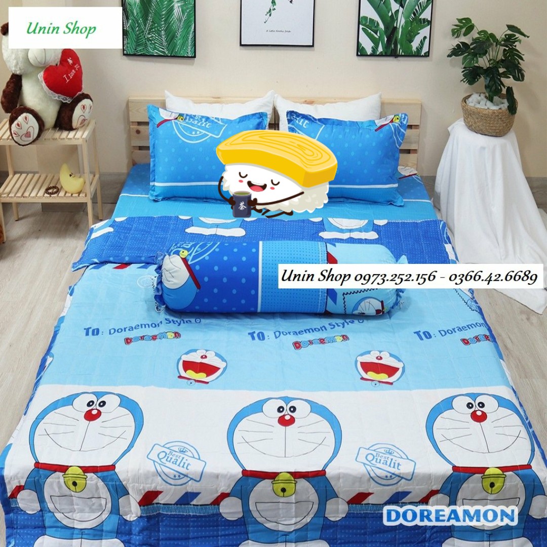 (Rẻ vô đối) Chăn Hè Siêu Gọn Nhẹ Mẫu Doraemon, Mền Trần Bông Hè Thu Chất Liệu Cotton Poly Thấm Hút Mồ Hôi Tốt