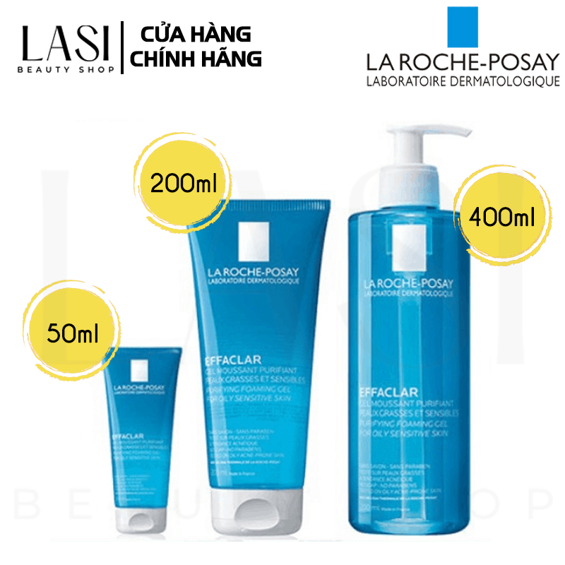 Gel rửa mặt tạo bọt La Roche-Posay Effaclar Purifying Foaming Gel 200ml giảm nhờn cho da dầu nhạy cảm