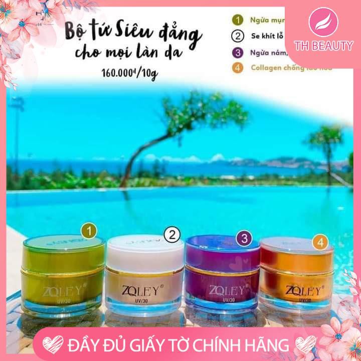 [Chính hãng] Kem Zoley 10gr 4 chức năng (Trắng dưỡng da, Tím Nám, Xanh Mụn, Vàng Lão hóa)