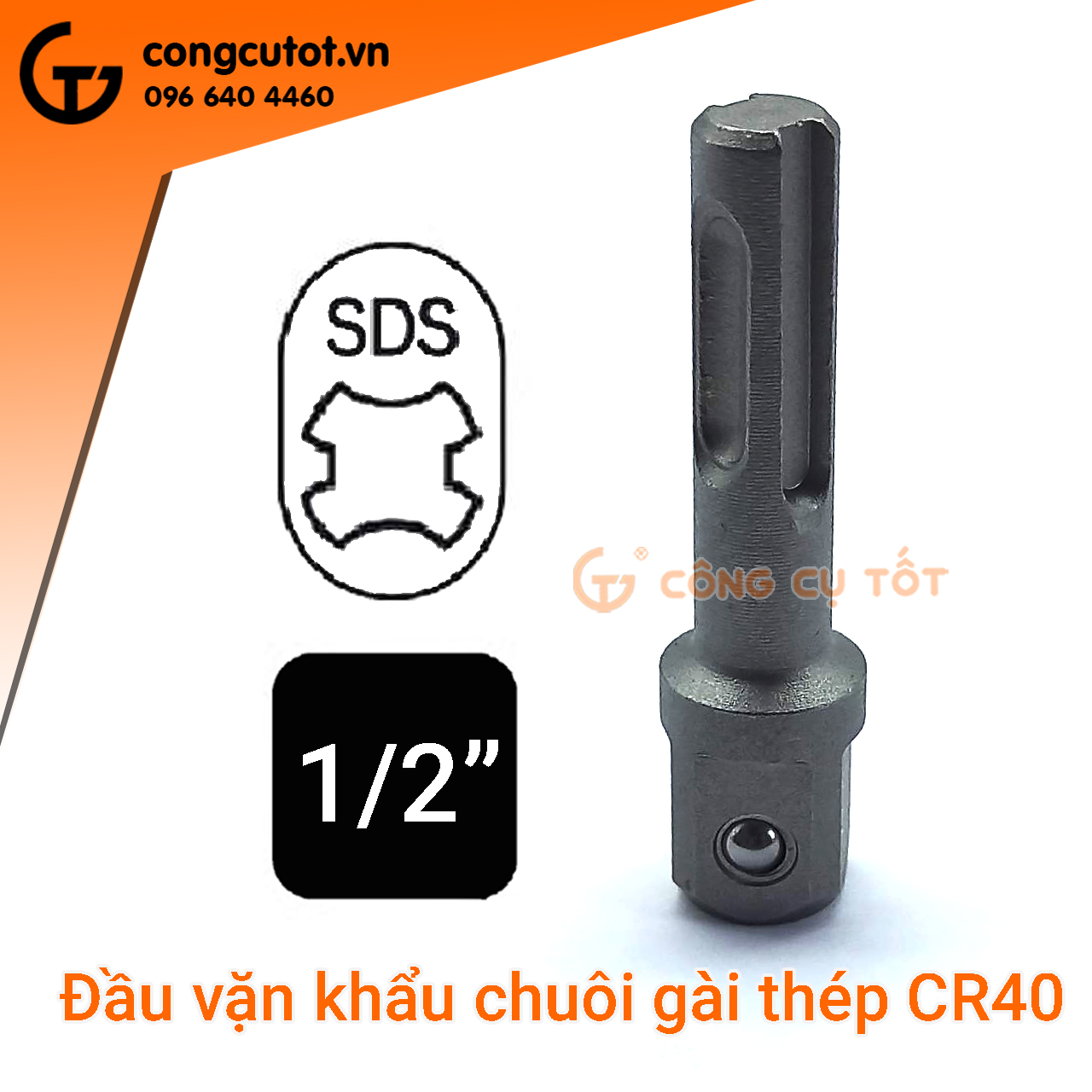 Đầu chuyển vặn khẩu máy khoan chuôi gài SDS