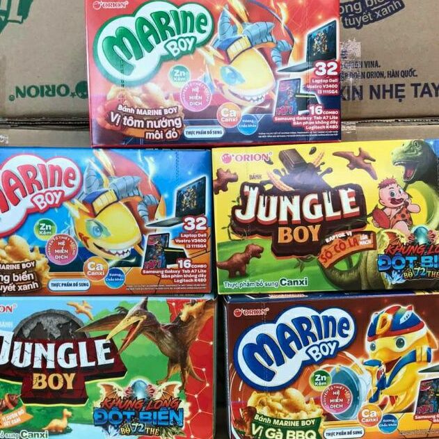 Combo 10 hộp Bánh cá MARINE BOY 5 vịbổ sung CANXI 35g