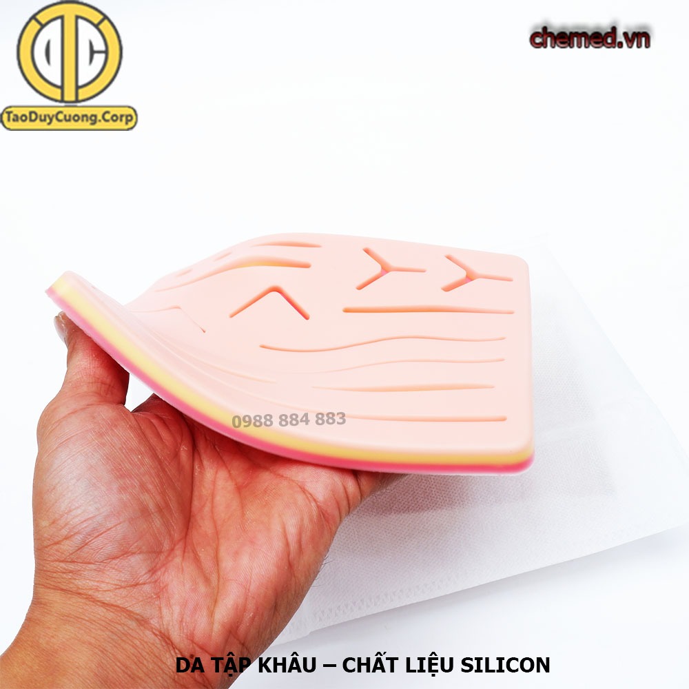 Da tập khâu, mô phỏng da người thật .Dụng cụ luyện tập khâu vết thương trên da chất liệu silicon gel
