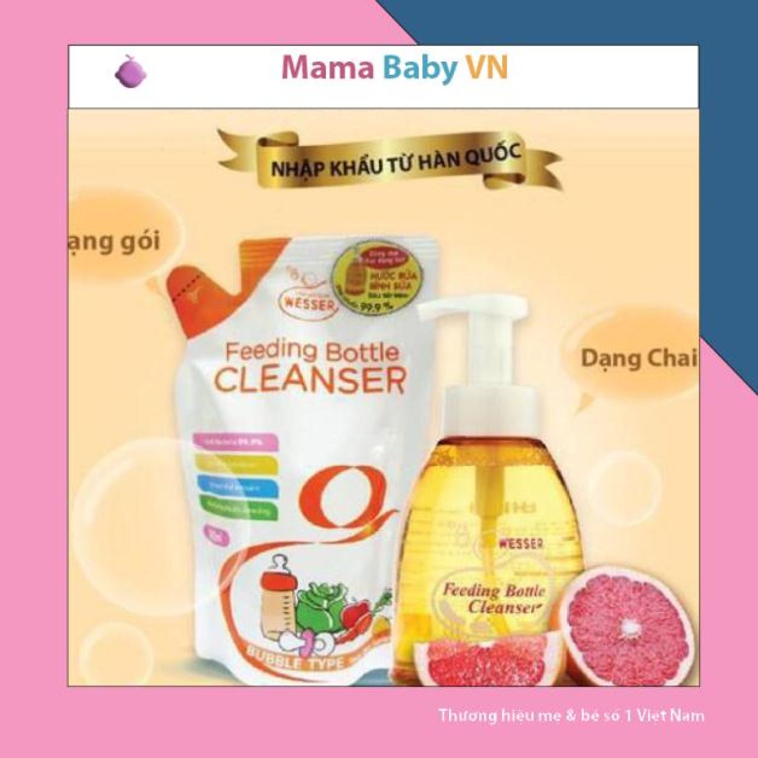 Nước rửa bình sữa wesser chai/gói 500ml (nhập khẩu hàn quôc