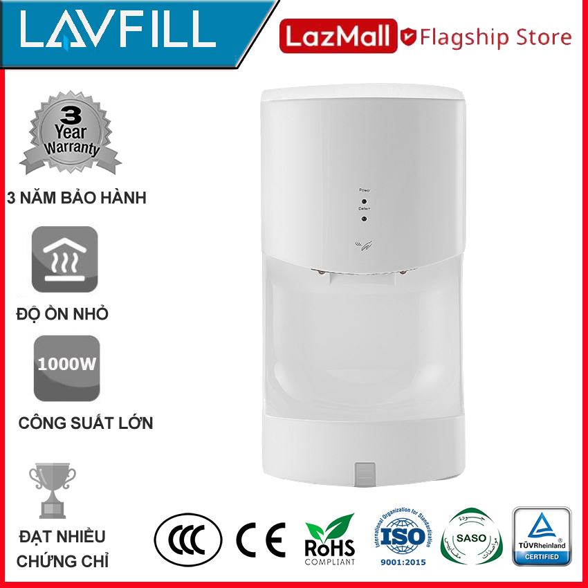 Máy sấy tay treo tường tự động công suất cao 1000w lavfill lfhd-1v