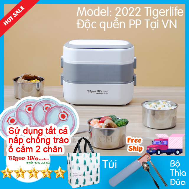 Hộp Cơm Hâm Nóng MINISTYLE Tặng Kèm Bộ Đũa, Túi Xách 2- 4 Bát Inox, Giữ Nhiệt, Hâm Nóng Và Nấu Chín Thức ăn