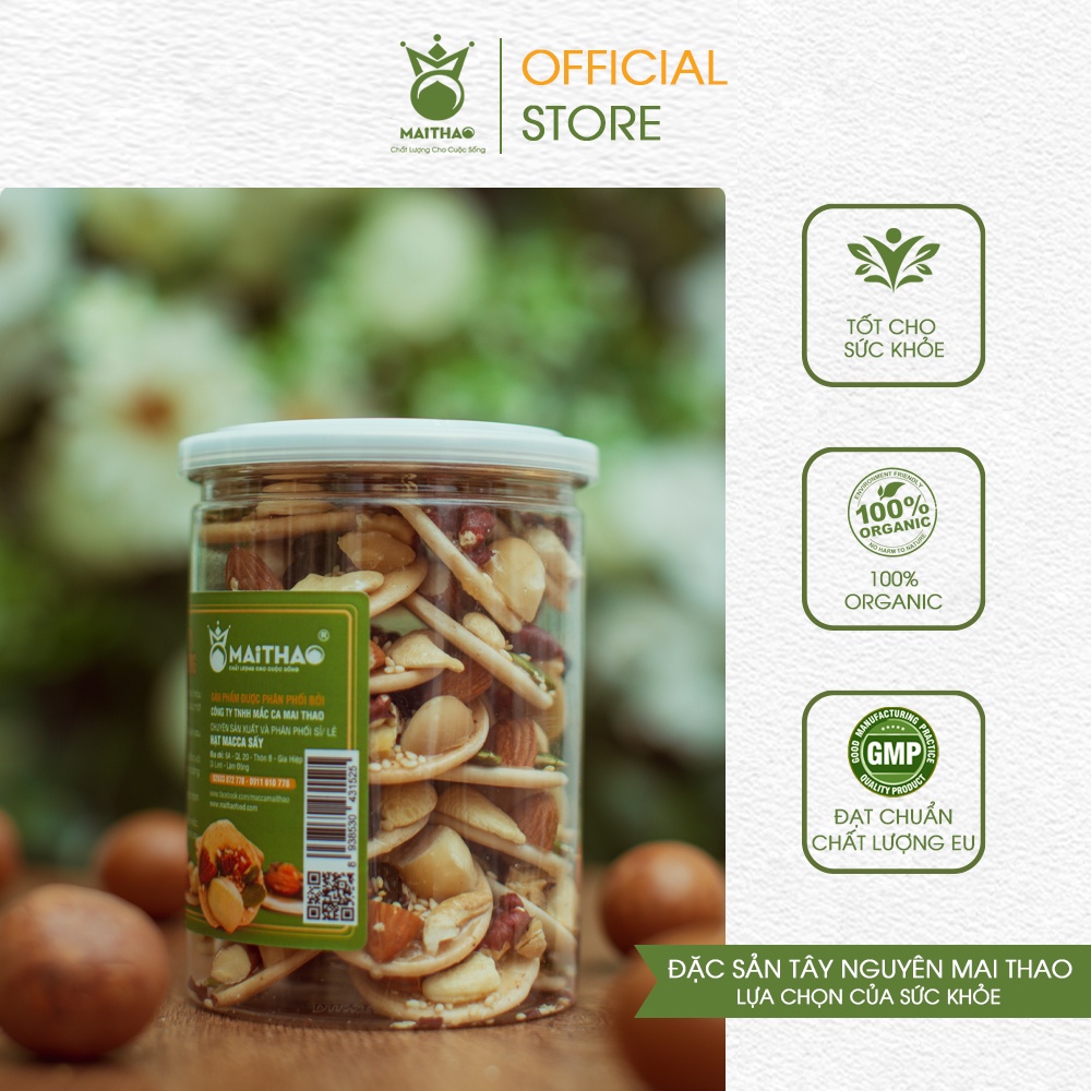  Bánh đồng tiền  mix hạt dinh dưỡng Mai Thao hũ 200g đồ ăn vặt healthy hỗ trợ giảm cân 