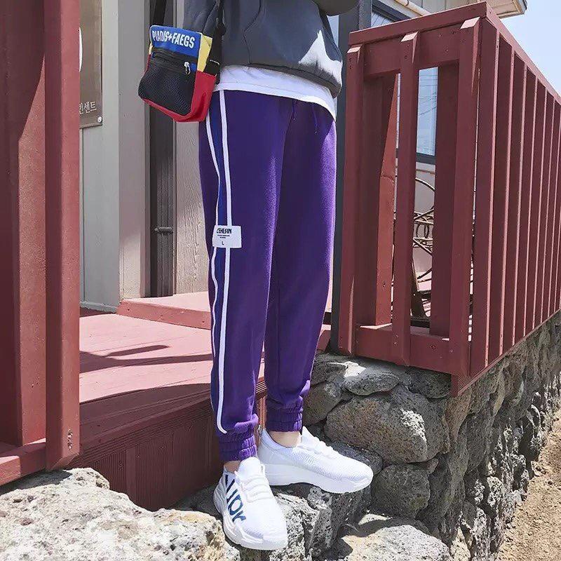 Quần nỉ  nam nữ phối 3 viền sọc cá tính riêng