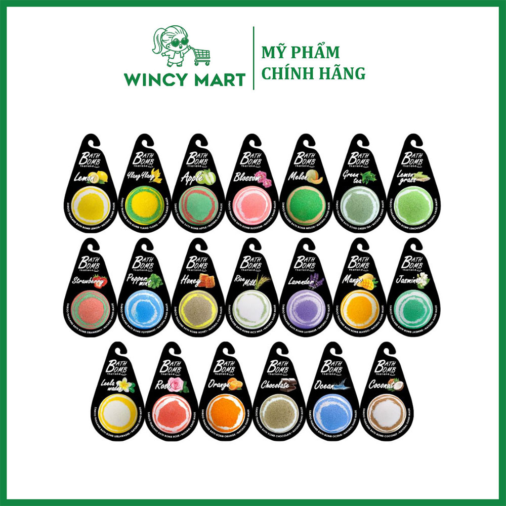 Viên Sủi Bồn Tắm Bath Bomb Viên Thả Bồn Tắm Tạo Bọt Saboo Thailand Organic Giúp Thư Giãn 35gr & 150gr - Wincy Mart