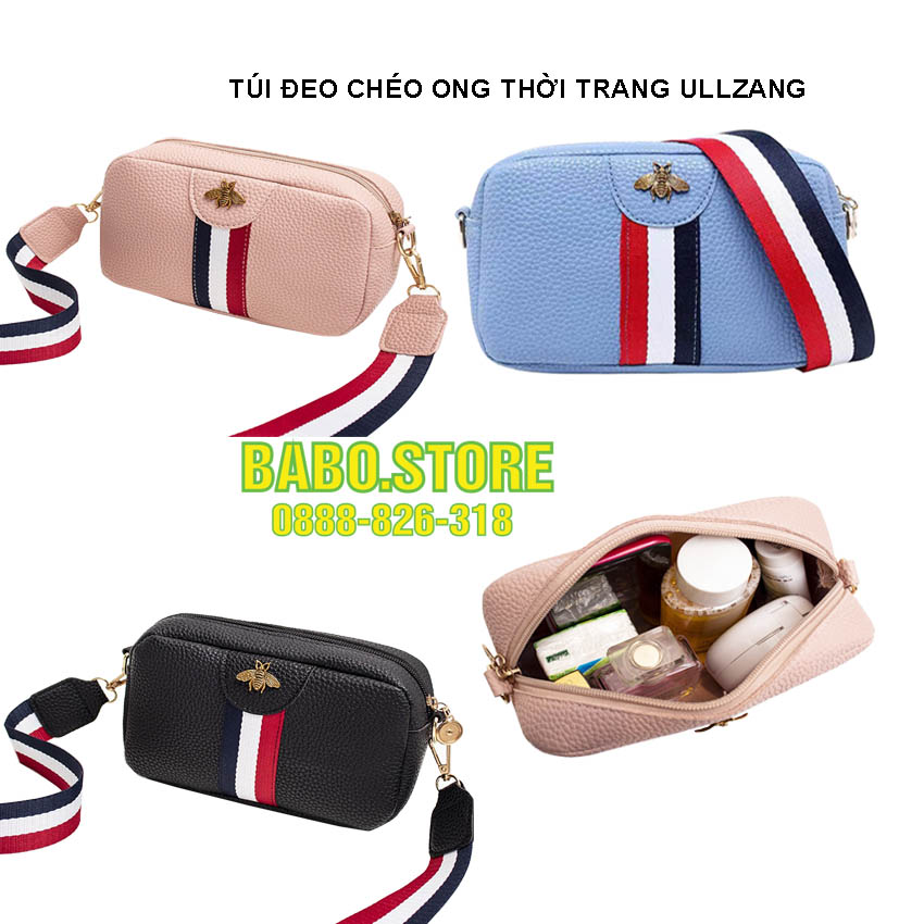 Túi đeo chéo nữ họa tiết chú ong xinh xắn, thời trang,túi đựng tiện ích nữ, túi đeo chéo thời trang kiểu dáng hàn quốc [babo.store]