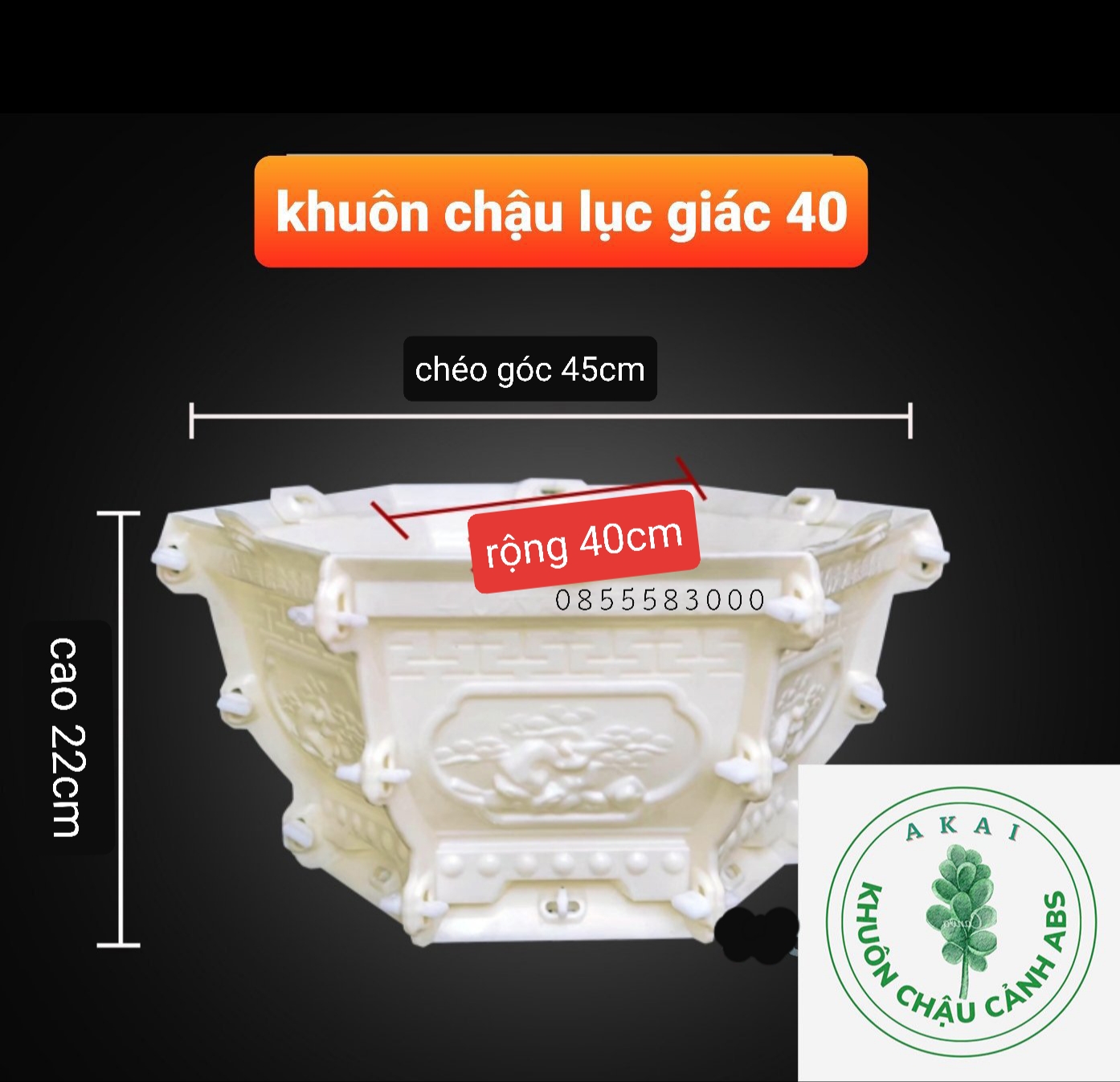Khuôn đúc chậu cảnh lục giác 40
