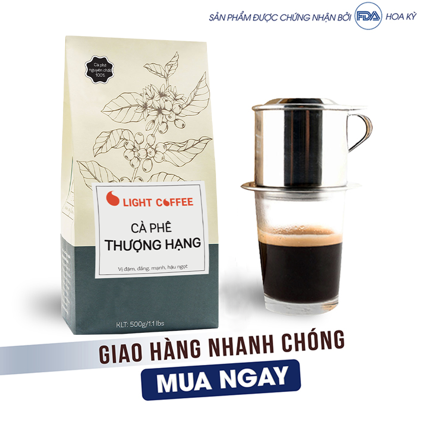 Cà phê bột, cafe Hạt Light Coffee THƯỢNG HẠNG, vị đậm , đắng , mạnh , hậu ngọt , 100% nguyên chất, rang xay không tẩm ướp , không pha trộn hương liệu, pha phin, pha máy - gói 500g TOP BÁN CHẠY