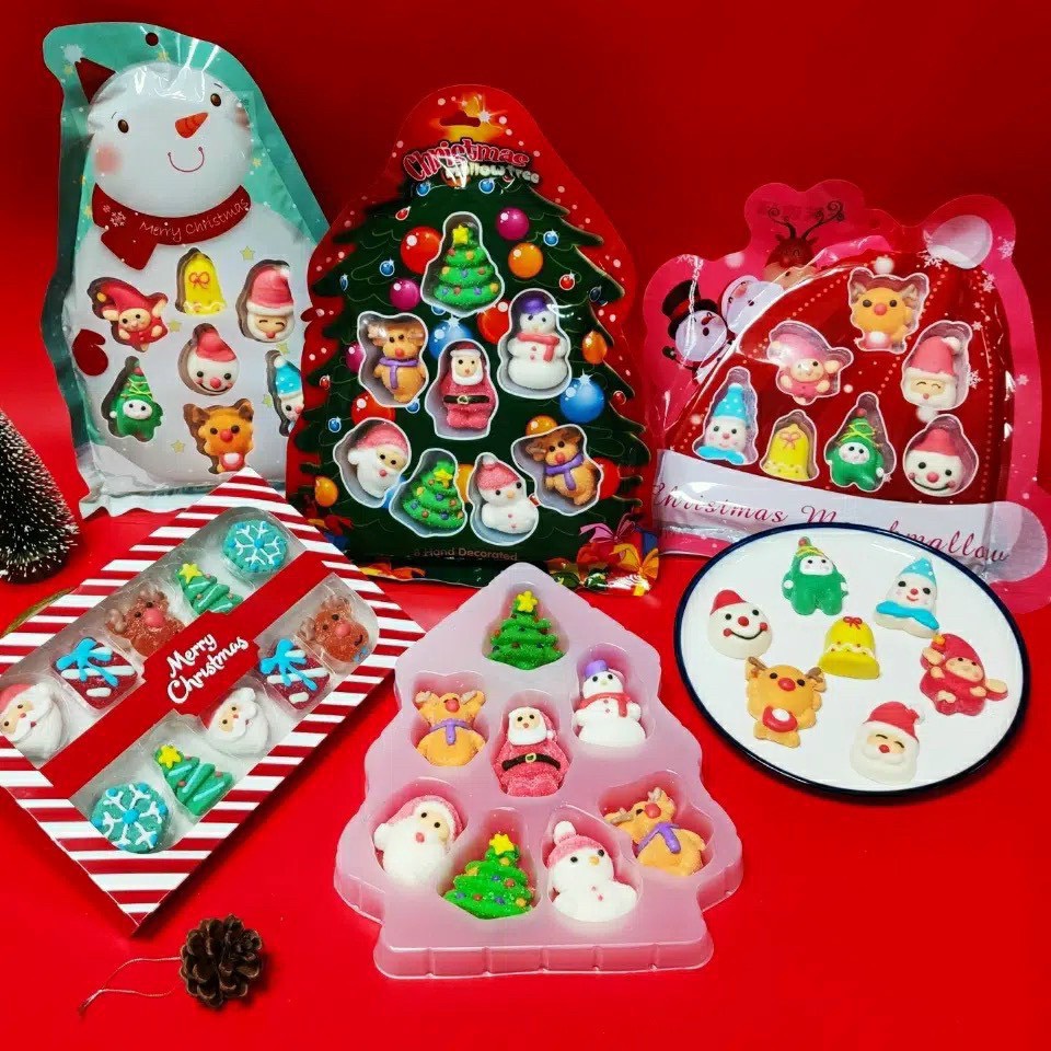 Kẹo Cây thông Noel marshmallow / ông già noel làm bằng tay thủ công món quà tặng, đồ trang trí giáng sinh siêu Kute