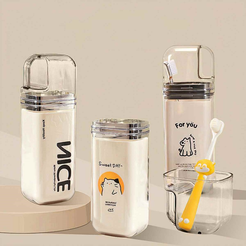 Hộp đựng kem đánh răng du lịch,bộ cốc đánh răng du lịch nhỏ gọn tiện lợi cầm tay mang đi-HAUSE