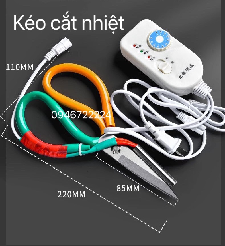 Kéo cắt vải bằng nhiệt tự điều chỉnh nhiệt độ kéo cắt nhiệt không tưa vải