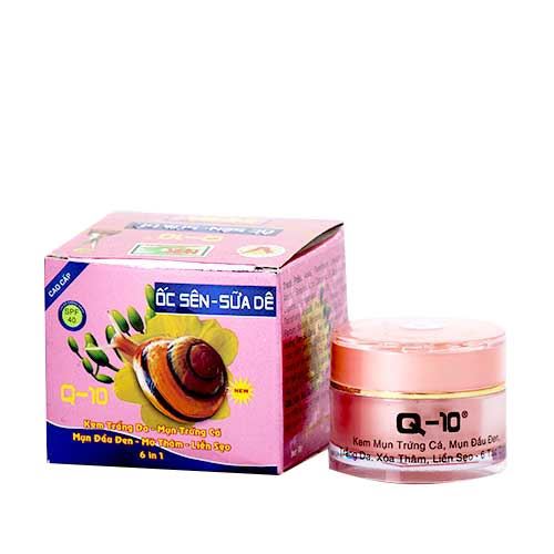 [HCM]KEM Q10 - SỮA DÊ Mụn - Trắng da - Thâm - Liền sẹo - Chống nắng 6 in 1 (12g)