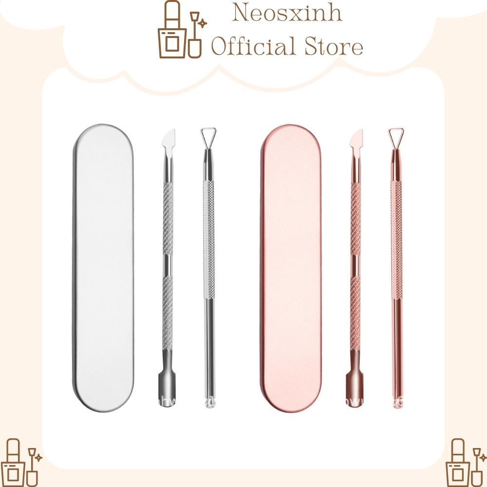 Cây đẩy da chết 2 đầu, cây đẩy sơn móng tay,cạo gel, dụng cụ làm sạch móng - neosxinh nails
