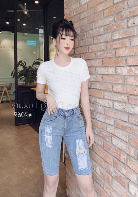 [HCM][60kg~90kg] Quần jean ngố / lửng big size lưng cao co dãn mạnh rách đẹp 3207 Molijean chất vải dày dặn thiết kế ôm gọn đôi chân che đi khuyết điểm đôi chân to của nàng béo