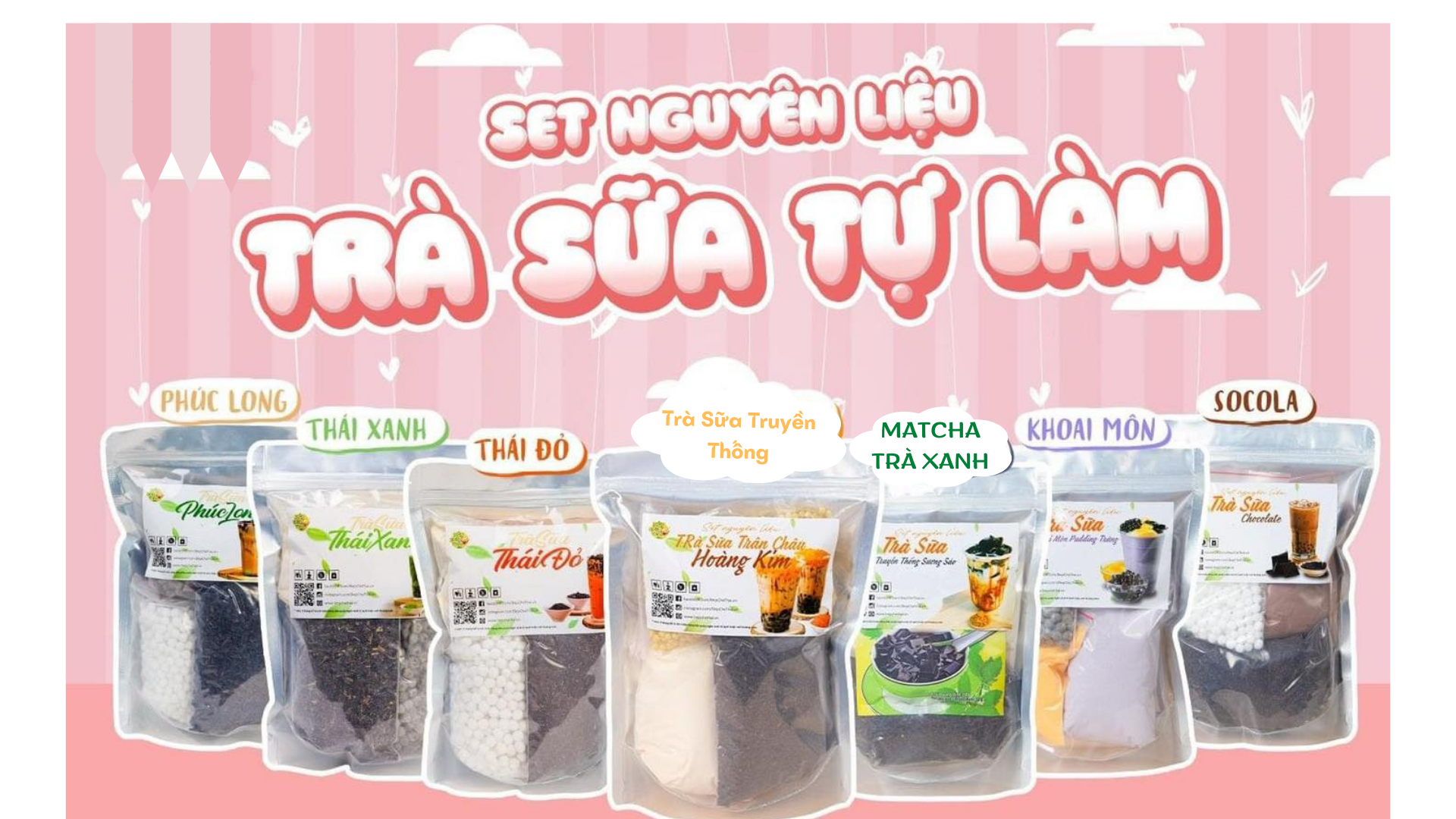 Nguyên liệu nấu trà sữa 7 vị tự chọn