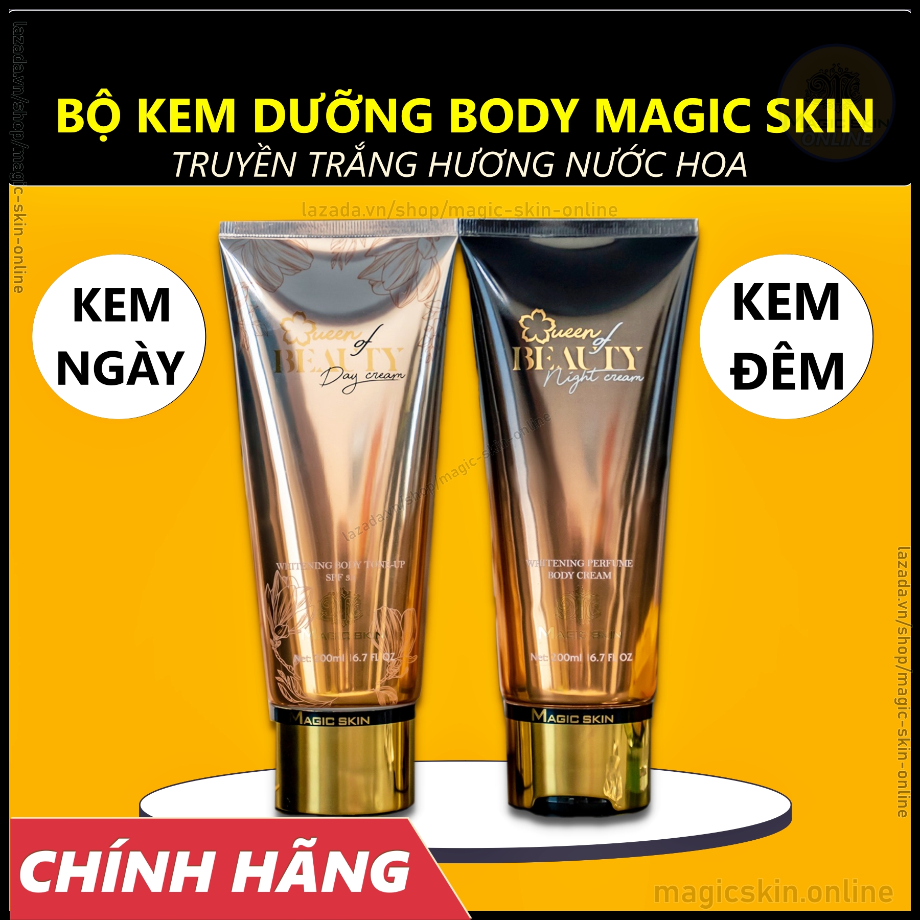Bộ kem dưỡng trắng Body Magic Skin cao cấp | Kem dưỡng ngày & Kem dưỡng đêm