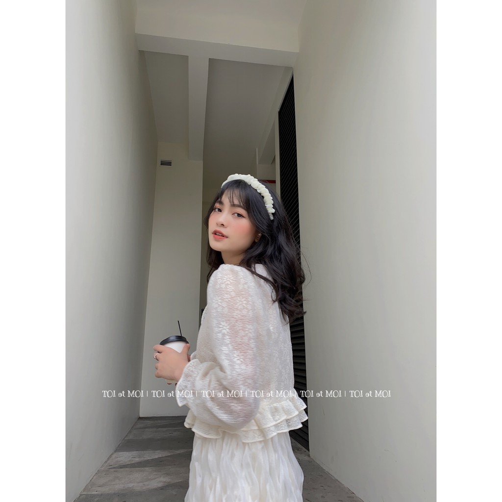 Áo sơ mi cổ vuông bèo in hoa_toi et moi